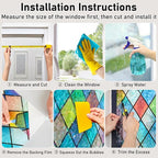 Sunbaby Window Privacy Film Stained Glass Decorative Rainbow Window Cling - Image 8