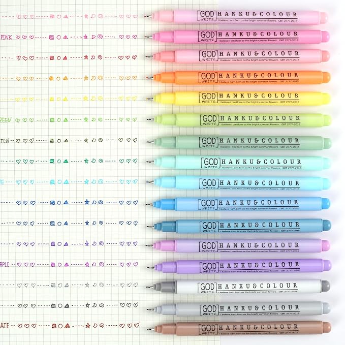 HANKU 0.38mm Fine Point Pen, 16 Colored Fineliner Bible Pens No Bleed Through - Image 5