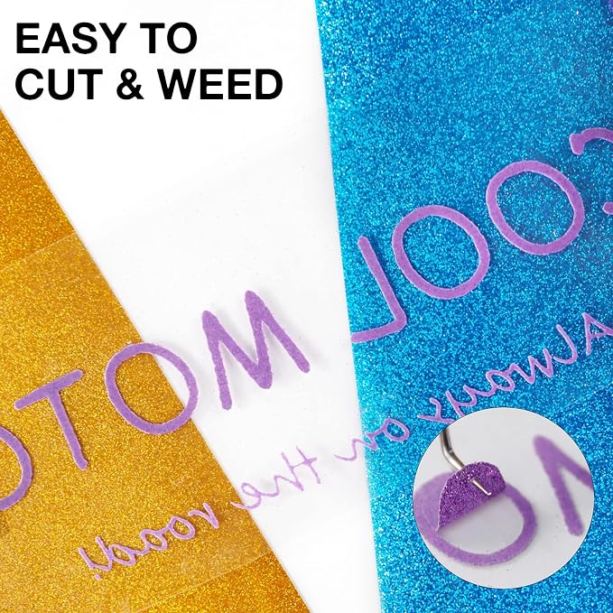 HTVRONT Glitter HTV Heat Transfer Vinyl Roll - Image 4