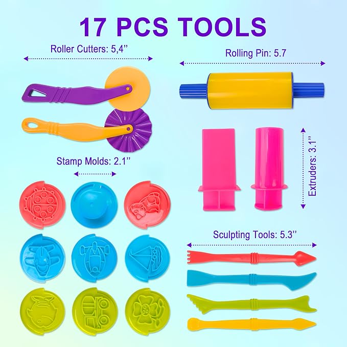 Carolart Sand and Dough Tools Set, 6 Color Cloud Sand Sensory Kit - Image 4