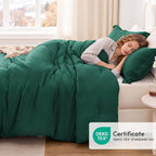 Love's cabin Dark Green Full Comforter Set, 3-Piece Prewashed Bed Set - Image 5