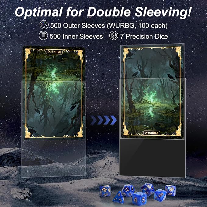 1000 Pack Card Sleeves, 500 Matte Trading Card Sleeve and 500 Inner Sleeves - Image 2