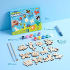 JOYIN 12 Wooden Magnet Creativity Arts & Crafts Painting Kit - Image 2
