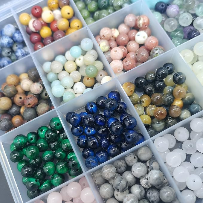 720pcs 6mm Natural Round Stone Beads Gemstone Beading Hole Size 1mm Crystal - Image 6