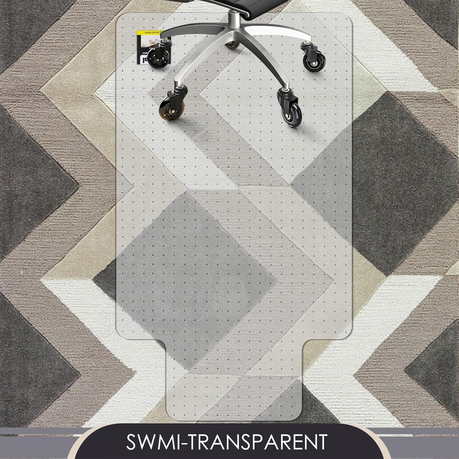 Kuyal Office Chair Mat for Carpet, 36x48 Clear Heavy Duty Computer Chair Mat with Lip, Under Desk Protector Carpeted Floors Mat, Easy Chair Movement,Ship Flat