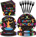 96 Pcs Trampoline Jump Birthday Party Decoration Trampoline Bounce Plates and by Greencian