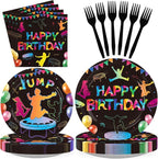 96 Pcs Trampoline Jump Birthday Party Decoration Trampoline Bounce Plates and by Greencian