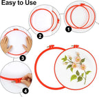 Phinus 6 Pcs Embroidery Hoop 6 Size, Round Plastic Cross Stitch Hoop - Image 5
