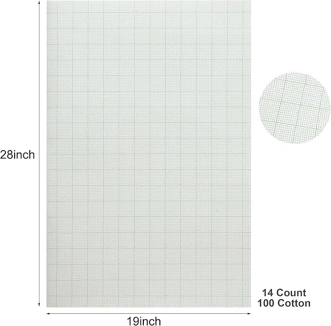 Aida Cloth 14 Count Cross Stitch Fabric, 19×28inch | 100%Cotton, Pre-Threaded - Image 2