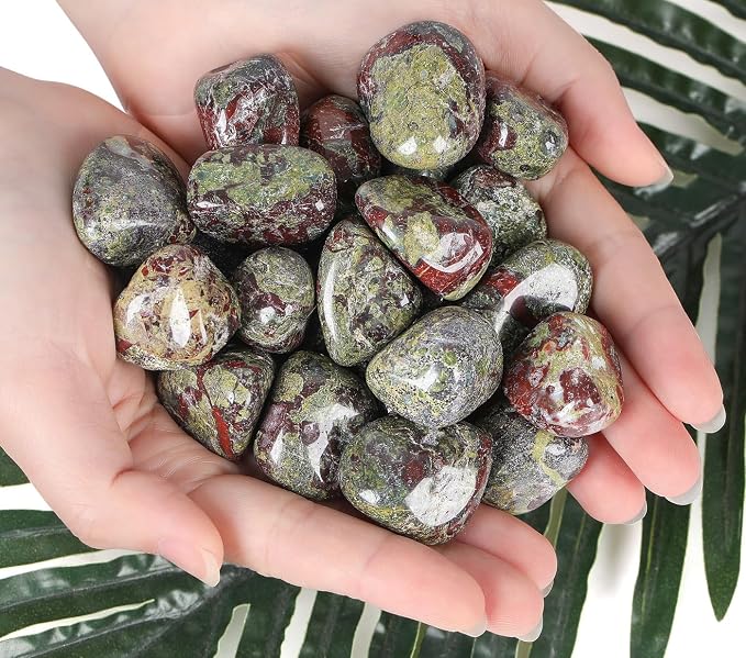 DUQGUHO Dragon Blood Stone Crystals Bulk Natural Irregular Polished Stones - Image 2