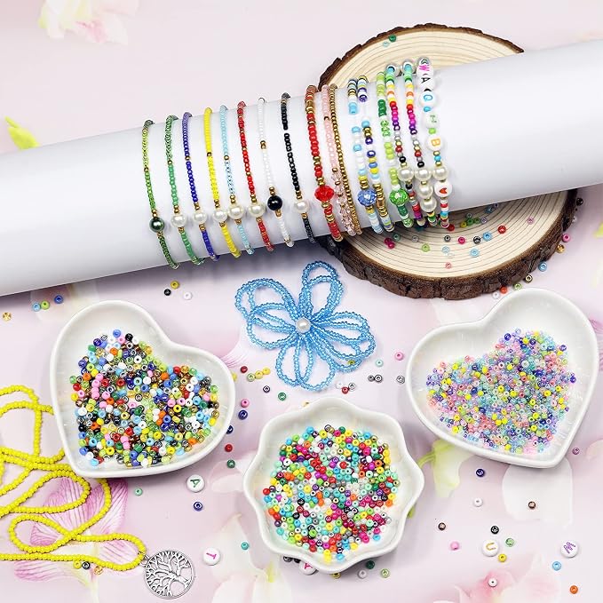 8/0 3mm Glass Seed Beads About 7200pcs 24 Colors Loose Craft Kit Earring Making - Image 4