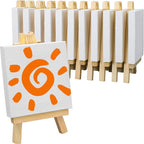 FIXSMITH 3x3 Inch Mini Stretched Canvas Easel Set- Bulk Pack of 12, Small by FIXSMITH