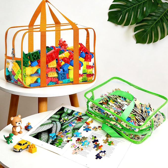 6 Color Toy Storage Bags with Labels, Reusable Clear PVC Board Game Storage - Image 4