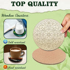 26PCS Wood Coasters Craft Kit 10 Paint You Own Coaster - Image 3