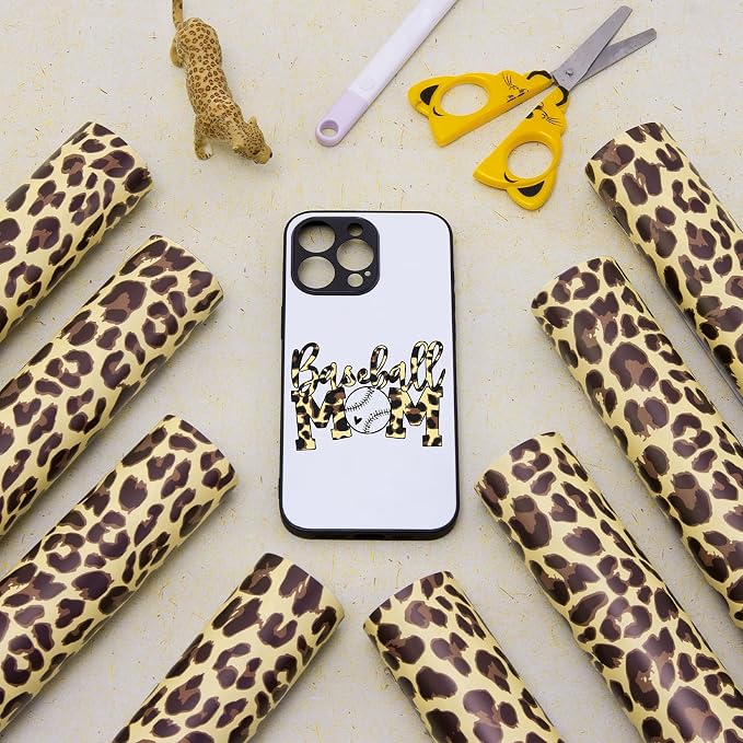 Tintnut Leopard Permanent Vinyl 8 Pcs 12x10in Yellow Spots Adhesive Vinyl | - Image 7