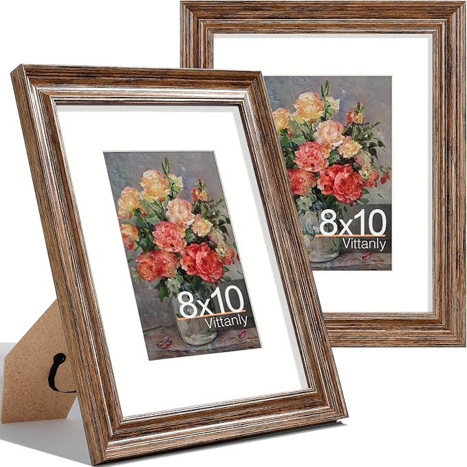 Vittanly 8x10 Picture Frames Set of 2, Ornate Vintage Photo Frame by Vittanly