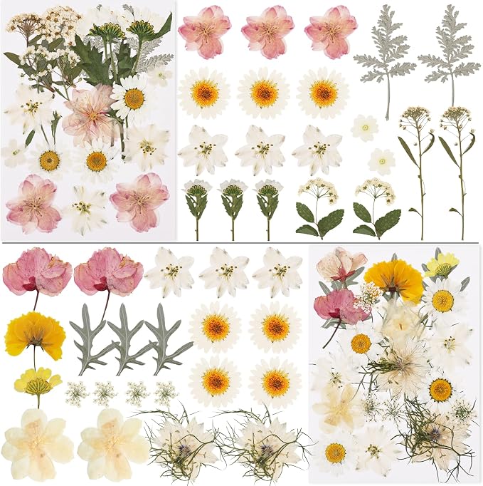 NESCCI 83 Pcs Dried Flowers for Crafts, Real Natural Dried Pressed Flowers in - Image 3