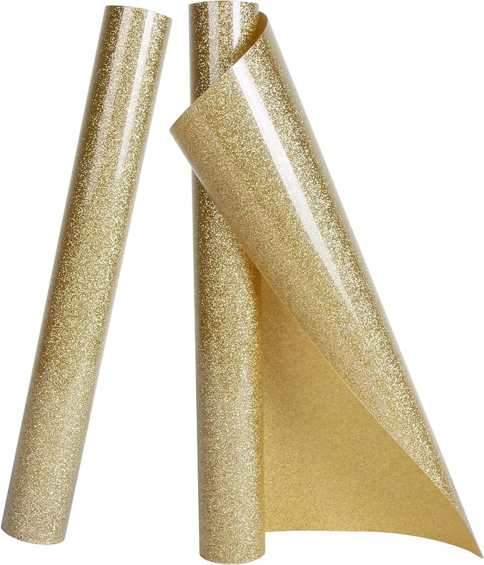 TORC Champagne Glitter HTV Heat Transfer Vinyl 2 Rolls Iron on Vinyl by TORC