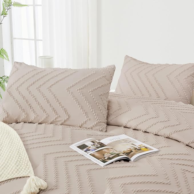 Andency Linen Oversized Queen Comforter Set, Boho Soft Warm Bedding Comforter - Image 4
