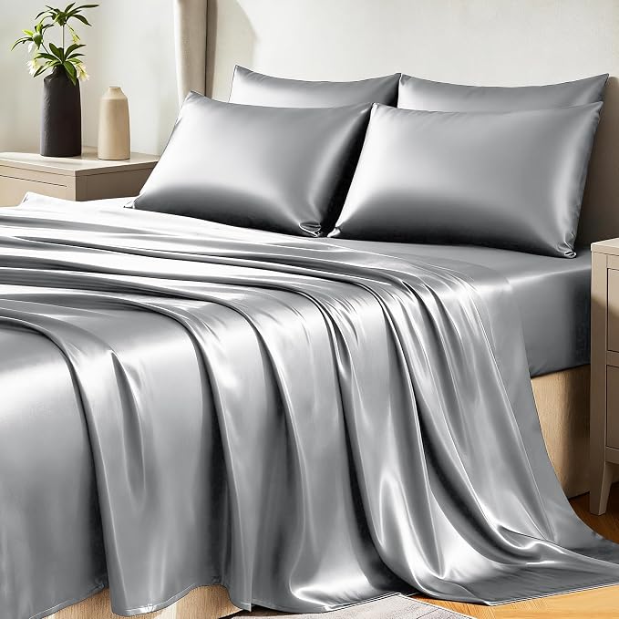 CozyLux Satin Sheets Queen Size Bed Set by CozyLux