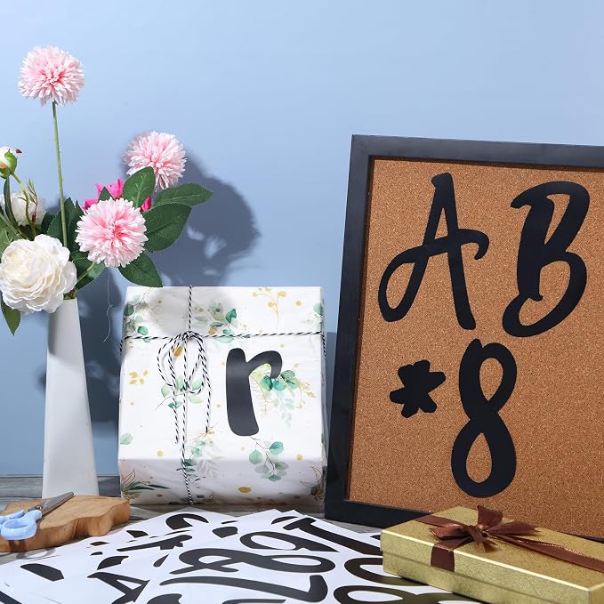 Outus 576 Pcs 8 Sheets Letters Stickers Vinyl Alphabet Number Decals Back to - Image 4