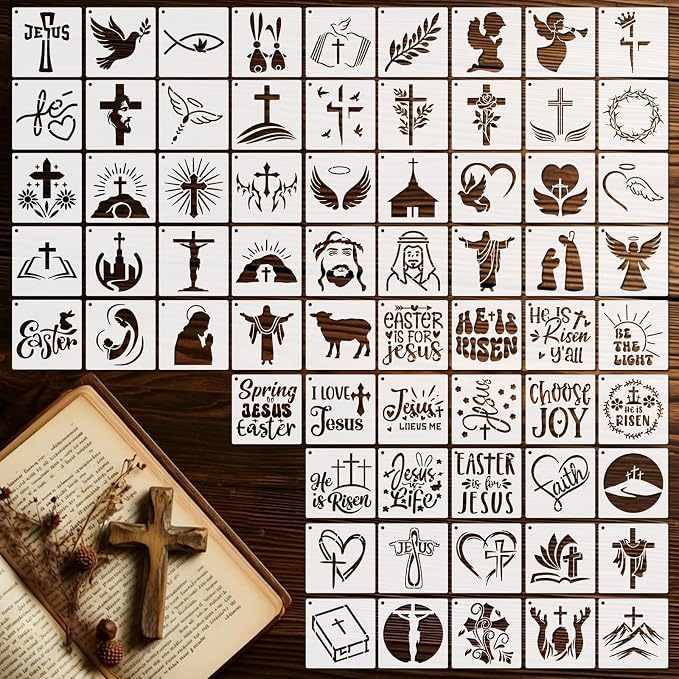 Marspark 66 Pcs Small Stencils for Crafts Reusable 3 Inch Stencils for Painting by Marspark