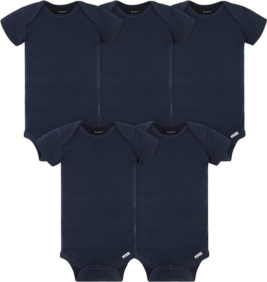 Gerber baby-girls 5-pack Solid Onesies Bodysuits