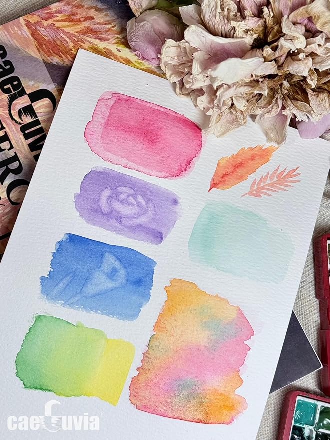 Caeluvia Cold Press 100% Cotton Watercolor Paper Pad 140lb, 5.5x8.5 Inch 30 - Image 4