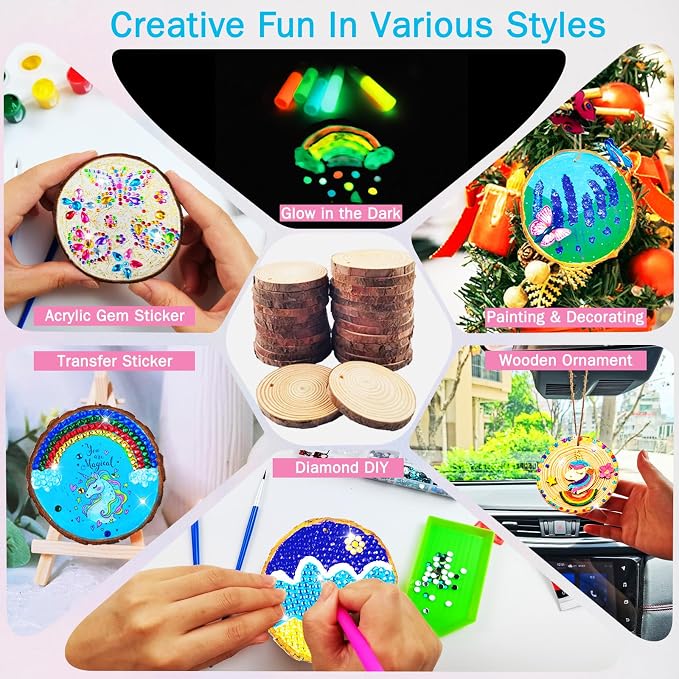 KIRKOTOY Wooden Crafts Kit for Kids-Glow in The Dark-Arts & Crafts Gifts for - Image 2