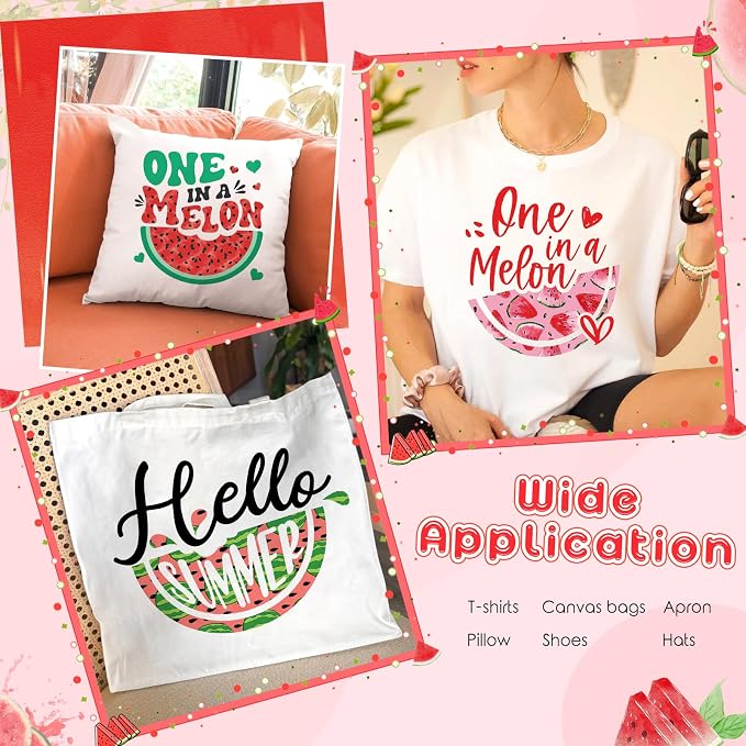 Tintnut Summer Watermelon Heat Transfer Vinyl, easy cut & weed, stretch washable - Image 6