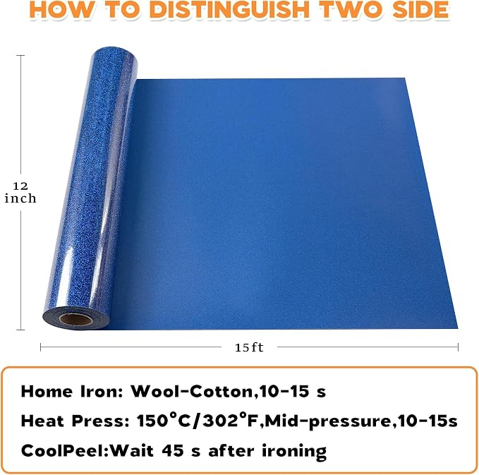 HTVVETUR Glitter Heat Transfer Vinyl - Image 2