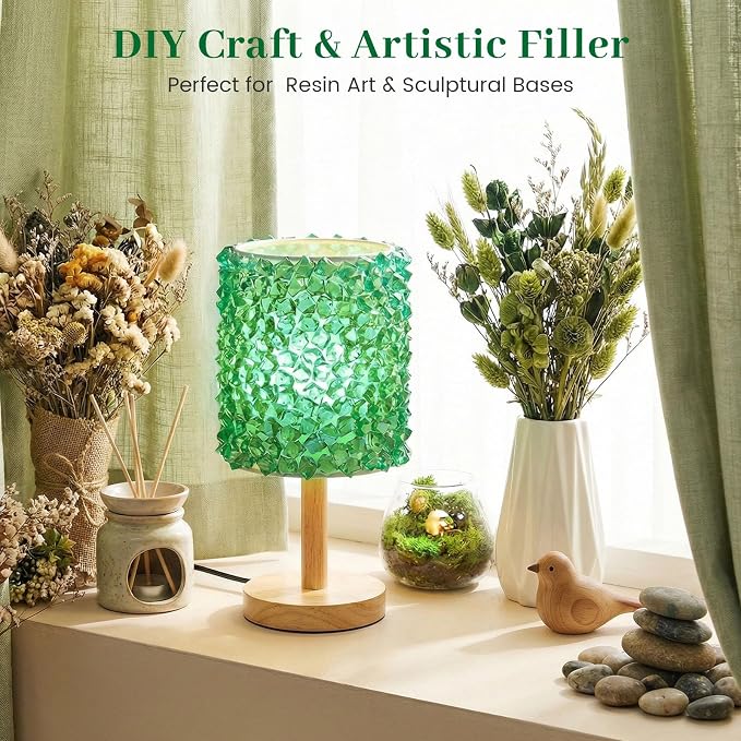DomeStar 150PCS Fake Ice, Vase Fillers Green Acrylic Fake Diamonds Plastic Gems - Image 6