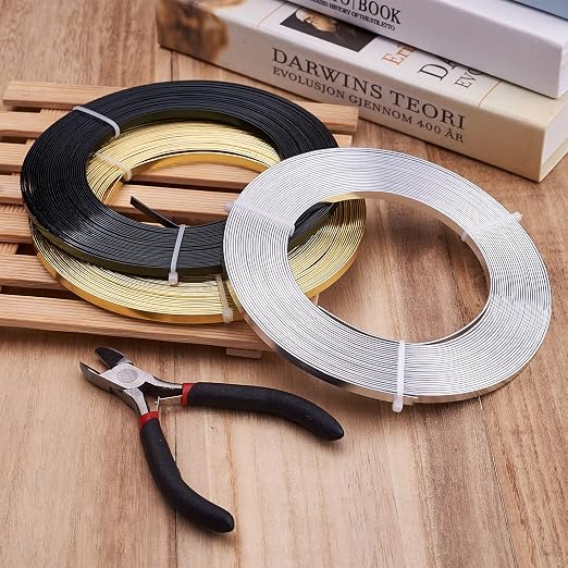 Fashewelry 98Ft 3 Colors Aluminum Flat Wire 5mm Wide Bendable Metal Craft Wire - Image 6