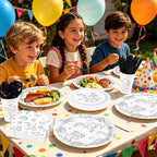 168 Pcs Black Line Art Dinosaur Party Decorations, Serves 24 | Black White Dino - Image 6