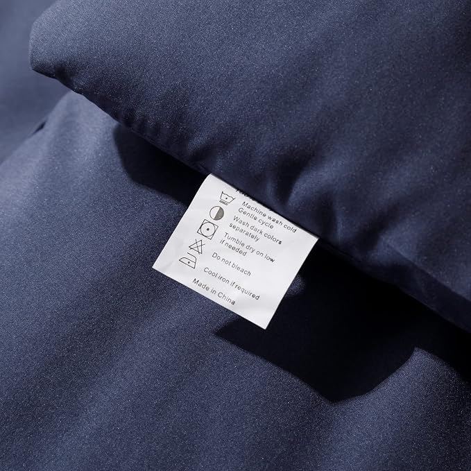 ROSGONIA Navy Blue Comforter Set Queen - Image 8