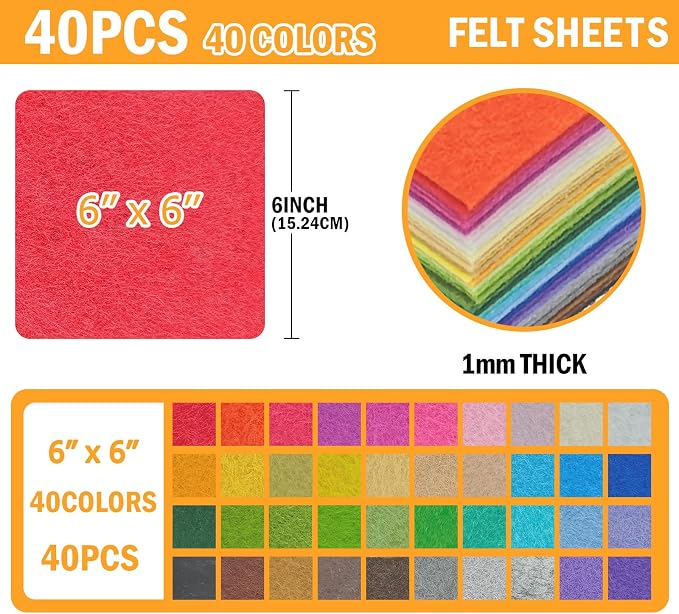 40PCS Felt Fabric Sheets Craft - Image 2