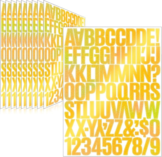 Letter Stickers, Mailbox Numbers, 1.5 Inch Waterproof Vinyl Alphabet | 1 1/2 by Llewyn