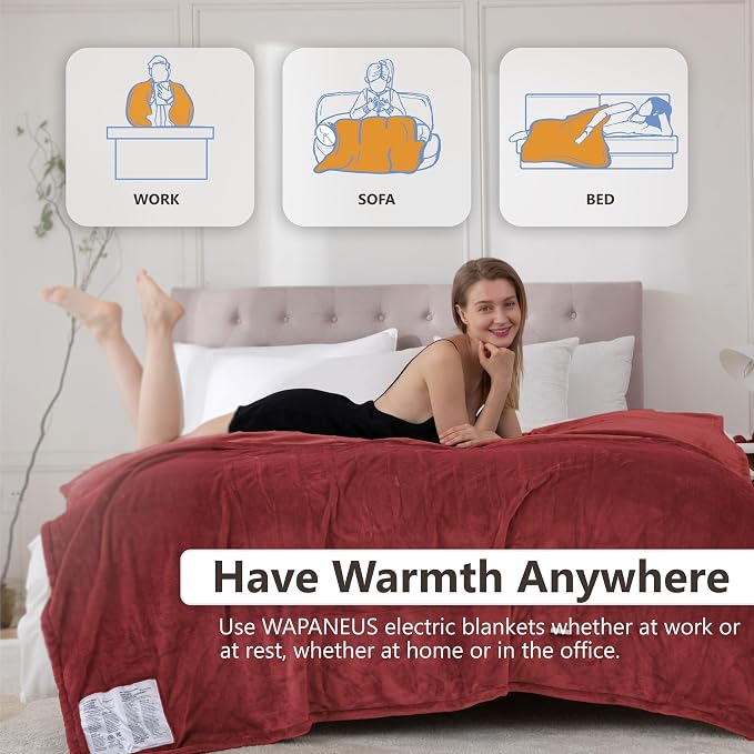 Wapaneus Heated Blanket Electric Twin Size 62"x84" - Image 4