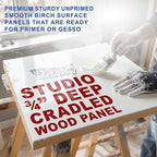 U.S. Art Supply 11" x 14" Unfinished Cradled Wood Panels - Image 3