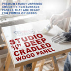 U.S. Art Supply 04" x 06" Unfinished Cradled Wood Panels - Image 3