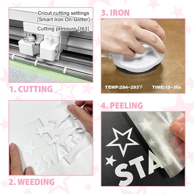 White Glitter Heat Transfer Vinyl, Glitter Iron-On - Image 4