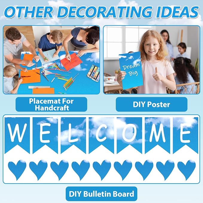 Qyeahkj 17.7in x 20ft Bulletin Board Paper Roll Bulletin Board Background Paper - Image 6