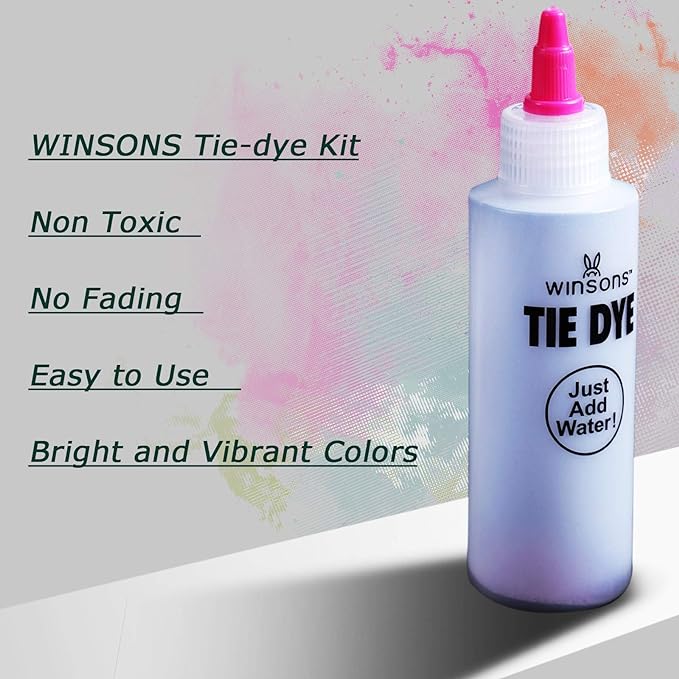 WINSONS Tie Dye Kit, 8 Colours Non Toxic Permanent Fabric Dye Art Set - Image 4
