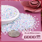 6000PCS 4mm Resin Jelly Rhinestones in Bulk, Bedazzling Flatback Crystals - Image 2