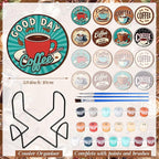 Reallnaive 8 Pcs Coffee Paint by Numbers Kit - Image 3