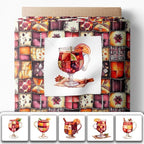 Patchwork Mulled Wine Cotton Fabric Panel – 6 Designs + Bonus Sheet 29.5×19.6 - Image 2