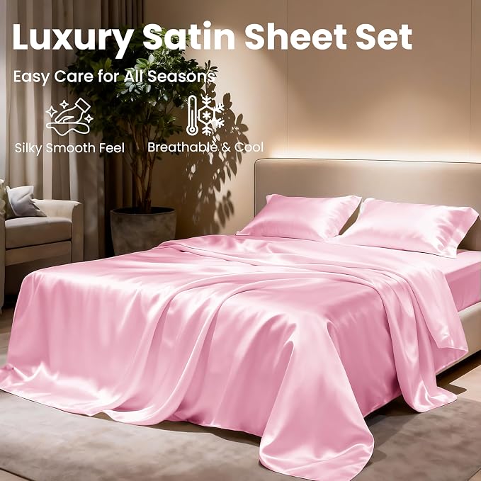 Love's cabin Twin Satin Sheets Sets - Image 8