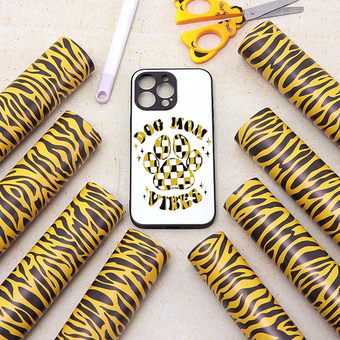 Tintnut Leopard Permanent Vinyl Tiger Pattern Adhesive Vinyl 8 Pcs 12x10 | - Image 7