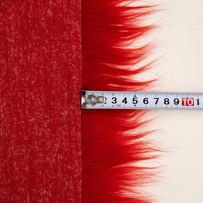 Red Faux Fur Fabric by The Yard - Image 4
