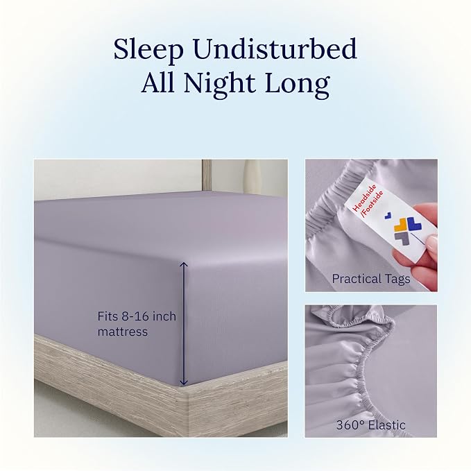 California Design Den Queen Fitted Sheet Deep Pocket, Soft 400 Thread Count - Image 6